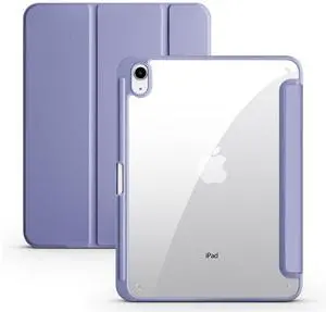 Acrylic Tablet Case for iPad mini A17 Pro / iPad Mini 6 8.3 Inch, Clear Hard Back Cover with Pencil Holder, Trifold Magnetic Horizontal Stand, Auto Sleep/Wake,Lavender Gray Acrylic Tablet Case for iPad mini A17 Pro / iPad Mini 6 8.3 Inch, Clear Hard Back Cover with Pencil Holder, Trifold Magnetic Horizontal Stand, Auto Sleep/Wake,Lavender Gray
