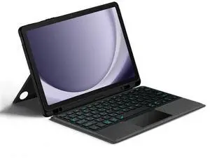 Black Keyboard Case for Samsung Galaxy Tab A9 Plus 11", Magnetic Detachable Cover, Pencil Holder, Horizontal/Vertical Stand, Trackpad, Backlit Keys, Rechargeable Black Keyboard Case for Samsung Galaxy Tab A9 Plus 11", Magnetic Detachable Cover, Pencil Holder, Horizontal/Vertical Stand, Trackpad, Backlit Keys, Rechargeable