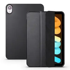 TPU Soft Case for iPad mini A17 Pro / iPad mini 6 8.3 Inch, Trifold Magnetic Stand Tablet Cover, PU Leather Silicone Slim Lightweight Protective Shell,Black TPU Soft Case for iPad mini A17 Pro / iPad mini 6 8.3 Inch, Trifold Magnetic Stand Tablet Cover, PU Leather Silicone Slim Lightweight Protective Shell,Black