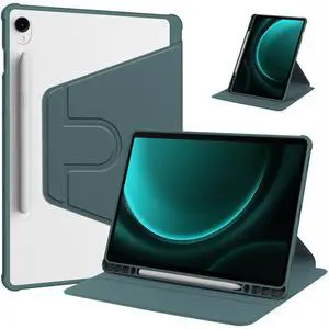 360° Rotating Case for Samsung Galaxy Tab S9 FE 10.9" / Tab S9 11", Clear Acrylic Hard Back Tablet Cover with Pencil Holder, Horizontal & Vertical StandGreen 360° Rotating Case for Samsung Galaxy Tab S9 FE 10.9" / Tab S9 11", Clear Acrylic Hard Back Tablet Cover with Pencil Holder, Horizontal & Vertical StandGreen
