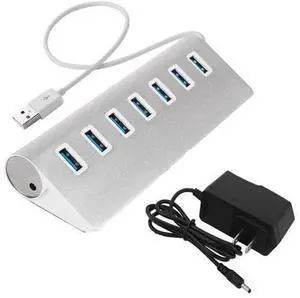 WIILGN 7-Port Aluminum Alloy USB 3.0 Hub, Portable Bevel USB 3.0 High Speed Data Hub With Power Adapter, Multi-interface USB Splitter for PC Computer Laptop Macbook WIILGN 7-Port Aluminum Alloy USB 3.0 Hub, Portable Bevel USB 3.0 High Speed Data Hub With Power Adapter, Multi-interface USB Splitter for PC Computer Laptop Macbook