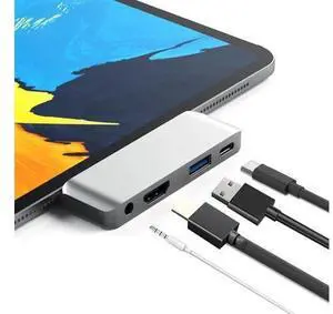 4-in-1 Multi-Function For Ipad Pro usb Hub Type C To HDMI+AUX+USB+Pd Hub Adapter USB Hub Notebook Accessories For PC Laptop 4-in-1 Multi-Function For Ipad Pro usb Hub Type C To HDMI+AUX+USB+Pd Hub Adapter USB Hub Notebook Accessories For PC Laptop