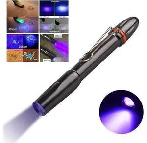 365nM 395nM LED UV Penlight 3W Ultra Violet Pen Flashlight Portable Ultraviolet Pen Light With Clip For Money Detect 365nM 395nM LED UV Penlight 3W Ultra Violet Pen Flashlight Portable Ultraviolet Pen Light With Clip For Money Detect