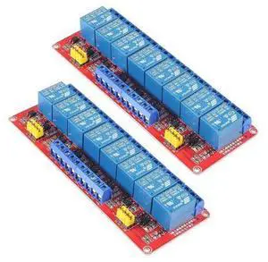 2PCS 24V Relay Module with Optocoupler Isolation Support High and Low Level Trigger Relay Red Board (8 Channel 24 Relay) 2PCS 24V Relay Module with Optocoupler Isolation Support High and Low Level Trigger Relay Red Board (8 Channel 24 Relay)
