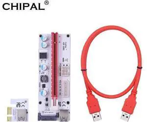 CHIPA 30CM/60CM/1M VER008S 4Pin SATA 6PIN PCI Express PCIE PCI-E Riser Card 1X to 16X Adapter USB3.0 Extender Mining Miner CHIPA 30CM/60CM/1M VER008S 4Pin SATA 6PIN PCI Express PCIE PCI-E Riser Card 1X to 16X Adapter USB3.0 Extender Mining Miner