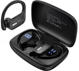 occiam Wireless Earbuds Bluetooth Headphones 48H Play Back Earphones in Ear Waterproof with Microphone LED Display for Sports Running Workout Black occiam Wireless Earbuds Bluetooth Headphones 48H Play Back Earphones in Ear Waterproof with Microphone LED Display for Sports Running Workout Black