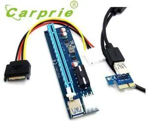 PCI-E Express 1x To 16x Extender Riser Card Adapter SATA 6Pin Cable_KXL0623 PCI-E Express 1x To 16x Extender Riser Card Adapter SATA 6Pin Cable_KXL0623