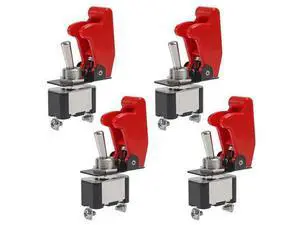 anicorn 4 Pack Heavy Duty Rocker Toggle Switch 12V 20A Red Cover SPST ON/Off 2Pin Racing Auto Car ATV UTV Golf Cart Truck Boat anicorn 4 Pack Heavy Duty Rocker Toggle Switch 12V 20A Red Cover SPST ON/Off 2Pin Racing Auto Car ATV UTV Golf Cart Truck Boat