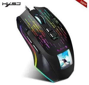 HXSJ J500 USB Wired Gaming Mouse RGB Gaming Mouse with Display Screen Six Adjustable DPI for Desktop Laptop Mouse Gamer HXSJ J500 USB Wired Gaming Mouse RGB Gaming Mouse with Display Screen Six Adjustable DPI for Desktop Laptop Mouse Gamer
