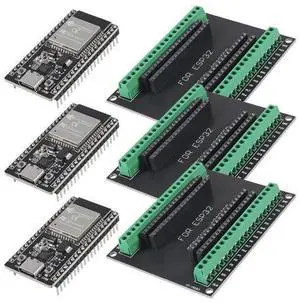 anicorn 3Sets USB C 38 Pin ESP32 ESP-32D ESP-WROOM-32 CP2012 WiFi+Bluetooth Dual Core Type-C Interface ESP32-DevKitC-32 Development Board Module with ESP32 Breakout Board Shield Terminal Adapter anicorn 3Sets USB C 38 Pin ESP32 ESP-32D ESP-WROOM-32 CP2012 WiFi+Bluetooth Dual Core Type-C Interface ESP32-DevKitC-32 Development Board Module with ESP32 Breakout Board Shield Terminal Adapter