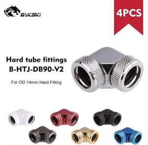 Hard Tube Fitting With 90 Degree Water Cooling 90° Connector Adapter Suitable For OD14mm Rigid Pipe Component Hard Tube Fitting With 90 Degree Water Cooling 90° Connector Adapter Suitable For OD14mm Rigid Pipe Component