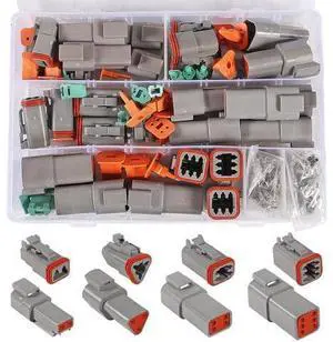 anicorn 180PCS 15 Kits DT Deutsch Connector Kit 2 3 4 6 Pin Gray IP67 Waterproof Electrical Connectors Plug with 60Pairs Barrel Style Solid Terminals Pin Sockets 14-20 AWG anicorn 180PCS 15 Kits DT Deutsch Connector Kit 2 3 4 6 Pin Gray IP67 Waterproof Electrical Connectors Plug with 60Pairs Barrel Style Solid Terminals Pin Sockets 14-20 AWG