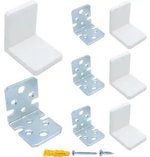 L Bracket White Shelf Brackets Stainless Steel Corner Brace Furniture Anchors for Baby Proofing Heavy Duty Cabinet Hanging Brackets Plastic Cover Metal Brackets for Shelves 4 PCS L Bracket White Shelf Brackets Stainless Steel Corner Brace Furniture Anchors for Baby Proofing Heavy Duty Cabinet Hanging Brackets Plastic Cover Metal Brackets for Shelves 4 PCS