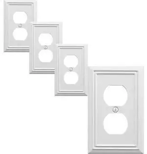 Single Duplex Outlet Cover Plate 4-Pack White Adler Metal Wall Plate 1 Gang Light Switch Cover for Receptacle Light Switch Switch Cover Decorative Wallplate Durable Single Duplex Outlet Cover Plate 4-Pack White Adler Metal Wall Plate 1 Gang Light Switch Cover for Receptacle Light Switch Switch Cover Decorative Wallplate Durable