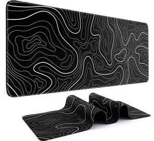 Mouse Pad Gaming Mousepad 31.5 x 11.8in Large Mouse Pad for Keyboard and Mouse with Anti-Slip Rubber Base Keyboard Pad XL Mouse Mat for Home and OfficeBlack with White Topographic Line Mouse Pad Gaming Mousepad 31.5 x 11.8in Large Mouse Pad for Keyboard and Mouse with Anti-Slip Rubber Base Keyboard Pad XL Mouse Mat for Home and OfficeBlack with White Topographic Line