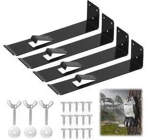 4 Pack Owl Mounting Bracket Metal Bracket with Secure Clip Heavy Duty Owl Attachment Post Mount for Plastic Garden Owls 4 Pack Owl Mounting Bracket Metal Bracket with Secure Clip Heavy Duty Owl Attachment Post Mount for Plastic Garden Owls