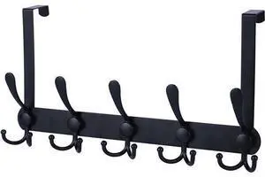 Over The Door Hooks Coat Rack for Hanging Clothes Hat Towel (Heavy Duty Black 1pcs) Over The Door Hooks Coat Rack for Hanging Clothes Hat Towel (Heavy Duty Black 1pcs)