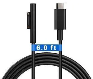 USB-C to Surface Pro Fast Charging Adapter Black Type-c Cable, Requires 15V/3A 45W PD USB-C Charger for Microsoft Surface Pro 7/6/5/4/3/X Surface Go1/2 Surface Laptop 1/2/3/4 Book Tablets USB-C to Surface Pro Fast Charging Adapter Black Type-c Cable, Requires 15V/3A 45W PD USB-C Charger for Microsoft Surface Pro 7/6/5/4/3/X Surface Go1/2 Surface Laptop 1/2/3/4 Book Tablets