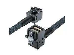 SFF-8643 to SFF-8643 12G Internal Mini SAS HD Cable, with Sideband, for NVMe Backplane/RAID Card, Hot-Swap & SATA Compatibility, 100-Ohm, Straight to Right Angle, 0.75~0.8m(2.46~2.62ft) SFF-8643 to SFF-8643 12G Internal Mini SAS HD Cable, with Sideband, for NVMe Backplane/RAID Card, Hot-Swap & SATA Compatibility, 100-Ohm, Straight to Right Angle, 0.75~0.8m(2.46~2.62ft)
