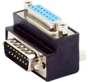 Up 90 Degree Angled DSUB D-subminiature 15pin Male to Female Extension Adapter DB Connector Up 90 Degree Angled DSUB D-subminiature 15pin Male to Female Extension Adapter DB Connector
