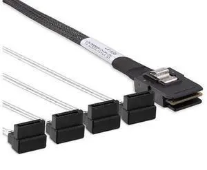 MiniSAS SFF-8087 Fan-Out Cable Breakout to 4xSATA, 6Gbps High-Speed Cable for RAID Controllers, Servers & Storage Enclosures, SATA Right Angle, 0.5-m(1.6ft) MiniSAS SFF-8087 Fan-Out Cable Breakout to 4xSATA, 6Gbps High-Speed Cable for RAID Controllers, Servers & Storage Enclosures, SATA Right Angle, 0.5-m(1.6ft)