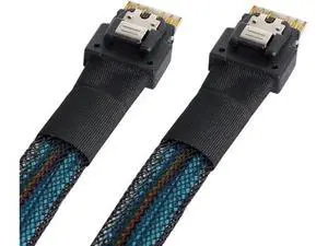 PCI-E Slimline SAS 4.0 SFF-8654 4i 38pin Host to SFF-8654 Slim SAS Target Cable 40cm PCI-E Slimline SAS 4.0 SFF-8654 4i 38pin Host to SFF-8654 Slim SAS Target Cable 40cm