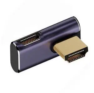 HDMI Male to HDMI 2.1 Female Vertical 90 Degree Right Up Angled Low Profile UHD Extension Adapter Support 8K 60hz HDTV HDMI Male to HDMI 2.1 Female Vertical 90 Degree Right Up Angled Low Profile UHD Extension Adapter Support 8K 60hz HDTV