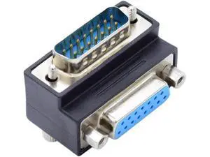 Down 90 Degree Angled DSUB D-subminiature 15pin Male to Female Extension Adapter DB Connector Down 90 Degree Angled DSUB D-subminiature 15pin Male to Female Extension Adapter DB Connector
