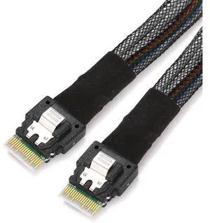 SFF-8654 4i 38Pin Host Male to SFF-8654 38Pin Male PCI-E Slimline SAS Target Cable 40cm SFF-8654 4i 38Pin Host Male to SFF-8654 38Pin Male PCI-E Slimline SAS Target Cable 40cm
