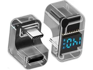 Adapter Transparent Type-C Smart LED Display USB-C Male to Female Extension Adapter USB4.0 40Gbps 140W Opposite U Shape Back Angled Current Voltage Monitoring Adapter Transparent Type-C Smart LED Display USB-C Male to Female Extension Adapter USB4.0 40Gbps 140W Opposite U Shape Back Angled Current Voltage Monitoring