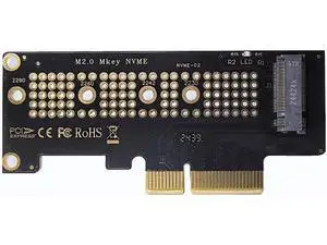 WLGQ M.2 NVMe SSD to PCIe X4 Adapter Card, Black, Supports 2230/2242/2260/2280 WLGQ M.2 NVMe SSD to PCIe X4 Adapter Card, Black, Supports 2230/2242/2260/2280