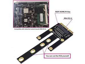 Mini PCI-E Riser Card Slot to NVME SSD Adapter M.2 NGFF Key-M Compatible with NAS Industrial Control Motherboard Mini PCI-E Riser Card Slot to NVME SSD Adapter M.2 NGFF Key-M Compatible with NAS Industrial Control Motherboard