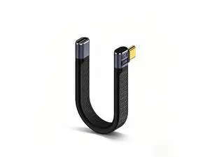 USB4.0 USB-C Cable, 240W, 80Gbps, 90° Right Angle, PD3.1, 8K@60Hz, Emark Chip, TPE, 5.1 Inch, for OTG/Screen Mirroring/VR/Hard Drive (Side Bend, Black) USB4.0 USB-C Cable, 240W, 80Gbps, 90° Right Angle, PD3.1, 8K@60Hz, Emark Chip, TPE, 5.1 Inch, for OTG/Screen Mirroring/VR/Hard Drive (Side Bend, Black)