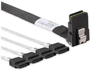 MiniSAS SFF-8087 Fan-Out Cable Breakout to 4xSATA, 6Gbps High-Speed Cable for RAID Controllers, Servers & Storage Enclosures, 8087 Right Angle, 0.5-m(1.6ft) MiniSAS SFF-8087 Fan-Out Cable Breakout to 4xSATA, 6Gbps High-Speed Cable for RAID Controllers, Servers & Storage Enclosures, 8087 Right Angle, 0.5-m(1.6ft)
