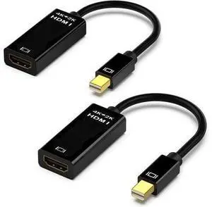 Mini DisplayPort to HDMI Adaptor 2 Pack Mini DP Compatible with Thunderbolt to HDMI 4Kx2K Converter Gold-Plated Cord for MacBook Pro MacBook Air Mac mini Microsoft Surface Pro 3/4/5/6 (2K/4K) Mini DisplayPort to HDMI Adaptor 2 Pack Mini DP Compatible with Thunderbolt to HDMI 4Kx2K Converter Gold-Plated Cord for MacBook Pro MacBook Air Mac mini Microsoft Surface Pro 3/4/5/6 (2K/4K)