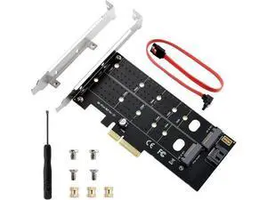Dual M.2 PCIE Adapter NVME/NGFF to PCIE X4 Expansion Card 32Gbps PCIE NVME SSD Adapter Compatible with B-Key/M-Key/B&M Key for 2230 2242 2260 2280 22110 SSD Dual M.2 PCIE Adapter NVME/NGFF to PCIE X4 Expansion Card 32Gbps PCIE NVME SSD Adapter Compatible with B-Key/M-Key/B&M Key for 2230 2242 2260 2280 22110 SSD