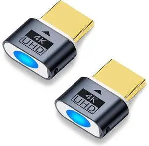2 Pack 4K UHD HDR HDMI Dummy Plug, Virtual Monitor Emulator, Headless Display Adapter, EDID Emulator, Supports 4096x2160@60Hz, 3840x2160@60Hz, 1440x900@60Hz for Windows, Mac, Linux \u2013 Plug & Play 2 Pack 4K UHD HDR HDMI Dummy Plug, Virtual Monitor Emulator, Headless Display Adapter, EDID Emulator, Supports 4096x2160@60Hz, 3840x2160@60Hz, 1440x900@60Hz for Windows, Mac, Linux \u2013 Plug & Play