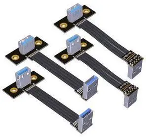 USB 3.0 Type-A Male to Type-A Female Flat Extension Cable with Screw Holes Metal Shield (150mm, S2P-S5P) USB 3.0 Type-A Male to Type-A Female Flat Extension Cable with Screw Holes Metal Shield (150mm, S2P-S5P)