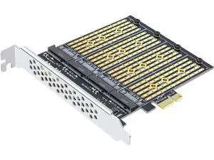 PCIe X1 to M.2 NGFF SATA SSD 4 Port Expansion Card Adapter with Quad SSD Mounting, SATA Protocol Support, M.2 (B/M Key) Solid State Drives PCIe X1 to M.2 NGFF SATA SSD 4 Port Expansion Card Adapter with Quad SSD Mounting, SATA Protocol Support, M.2 (B/M Key) Solid State Drives