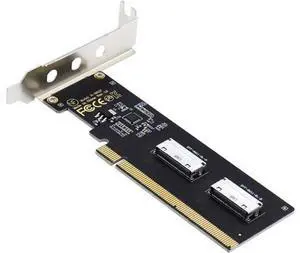 PCI-Express 16x to Dual Oculink SFF-8612 SFF-8611 8X VROC Adapter for Mainboard SSD Graphics Card PCIE PCI-Express 16x to Dual Oculink SFF-8612 SFF-8611 8X VROC Adapter for Mainboard SSD Graphics Card PCIE