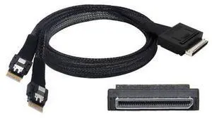 SFF-8611 to SFF-8654 Cable,OCuLink PCIe PCI-Express SFF-8611 8X 8-Lane to 2 SFF-8654 Slimline 4X SSD Data Active Cable 50cm SFF-8611 to SFF-8654 Cable,OCuLink PCIe PCI-Express SFF-8611 8X 8-Lane to 2 SFF-8654 Slimline 4X SSD Data Active Cable 50cm