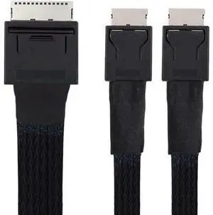 50cm OCuLink PCIe PCI-Express SFF-8611 8X 8-Lane to Dual SFF-8611 Oculink 4X SSD Data Active Cable 50cm OCuLink PCIe PCI-Express SFF-8611 8X 8-Lane to Dual SFF-8611 Oculink 4X SSD Data Active Cable