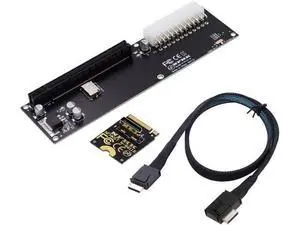 Oculink SFF-8612 to PCI-E 3.0/4.0 M.2 M-Key to PCIe 3.0/4.0 X16 Adapter for eGPU/GPD Win Max2 External Graphics Card & SSD Oculink SFF-8612 to PCI-E 3.0/4.0 M.2 M-Key to PCIe 3.0/4.0 X16 Adapter for eGPU/GPD Win Max2 External Graphics Card & SSD