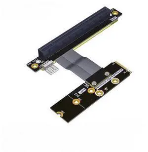 QJJ M.2 NVMe to PCI Express x16 Extender Adapter Jumper for GPU Graphics Video Cards 90 270 180 Degree (60cm, R43SF) QJJ M.2 NVMe to PCI Express x16 Extender Adapter Jumper for GPU Graphics Video Cards 90 270 180 Degree (60cm, R43SF)
