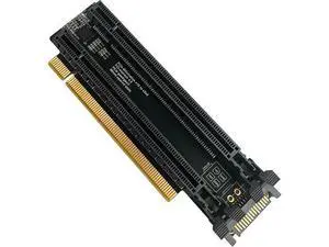 PCI-e 4.0 16X to 2 Ports PCIe 8X/16X Expansion Card,PCIe Bifurcation x16 to x8x8 Split Card with SATA Power Port PCI-e 4.0 16X to 2 Ports PCIe 8X/16X Expansion Card,PCIe Bifurcation x16 to x8x8 Split Card with SATA Power Port