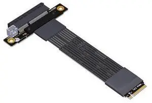 Pcie 5.0 M.2 NVMe to PCI Express x4 Extender Adapter Cable with Metal Shield for PCIe x4 SSD RAID, LAN, Capture Cards to M.2(Ultra SSD, M-Key) Extension (K42ST-BK, 10cm) Pcie 5.0 M.2 NVMe to PCI Express x4 Extender Adapter Cable with Metal Shield for PCIe x4 SSD RAID, LAN, Capture Cards to M.2(Ultra SSD, M-Key) Extension (K42ST-BK, 10cm)