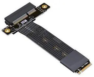 Pcie 5.0 M.2 NVMe to PCI Express x4 Extender Adapter Cable with Metal Shield for PCIe x4 SSD RAID, LAN, Capture Cards to M.2(Ultra SSD, M-Key) Extension (K42DT-BK, 10cm) Pcie 5.0 M.2 NVMe to PCI Express x4 Extender Adapter Cable with Metal Shield for PCIe x4 SSD RAID, LAN, Capture Cards to M.2(Ultra SSD, M-Key) Extension (K42DT-BK, 10cm)