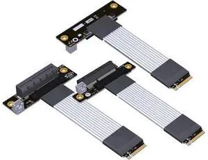 Pcie 4.0 M.2 NVMe to PCI Express x4 Extender Adapter Cable with Metal Shield for PCIe x4 SSD RAID, LAN, Capture Cards to M.2(Ultra SSD, M-Key) Extension (K42SP, 10cm) Pcie 4.0 M.2 NVMe to PCI Express x4 Extender Adapter Cable with Metal Shield for PCIe x4 SSD RAID, LAN, Capture Cards to M.2(Ultra SSD, M-Key) Extension (K42SP, 10cm)