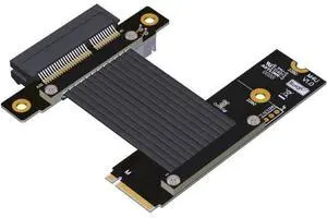 ADT-Link Pcie 4.0 M.2 Nvme to x4 Extension Flat Riser Cable Corner 90 Degrees Ful Speed for PCIE 4X SSD RAID, LAN, GPU, Capture Card Extender (M42UF, 40cm) ADT-Link Pcie 4.0 M.2 Nvme to x4 Extension Flat Riser Cable Corner 90 Degrees Ful Speed for PCIE 4X SSD RAID, LAN, GPU, Capture Card Extender (M42UF, 40cm)