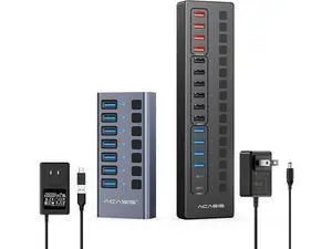 7 Ports USB 3.1 Hub Bundle with Powered USB 3.0 Hub, Include 7 * 10Gbps USB 3.1 A, 2*USB C 3.0+4 Smart Charging Port, 60W & 24W Power Adapter, USB Hub for PC/Laptop, Computer 7 Ports USB 3.1 Hub Bundle with Powered USB 3.0 Hub, Include 7 * 10Gbps USB 3.1 A, 2*USB C 3.0+4 Smart Charging Port, 60W & 24W Power Adapter, USB Hub for PC/Laptop, Computer